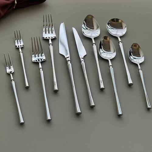 牛排刀叉套装小蛮腰法式勺304不锈钢勺子西餐餐具甜品勺果叉水果