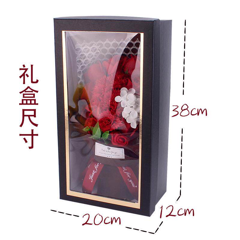 直销新款亚马逊情人节礼品19朵玫瑰香皂花束礼盒生日礼物康乃馨永