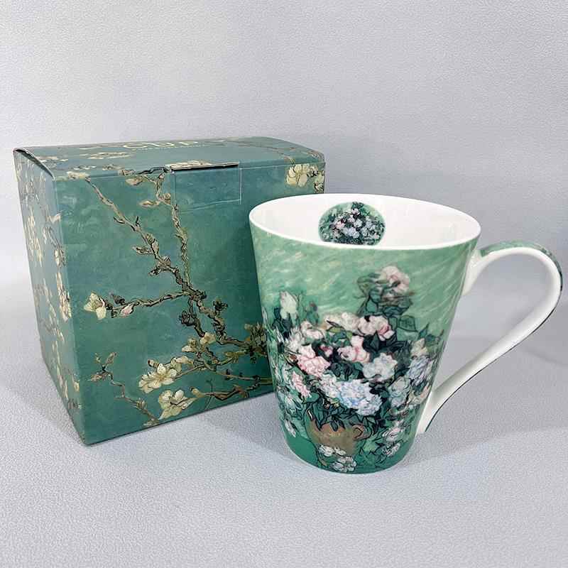 梵高星空咖啡杯骨瓷马克杯欧式油画陶瓷杯办公室水杯子结婚伴手礼