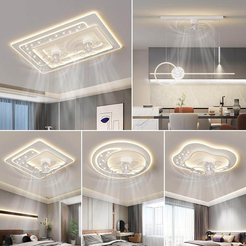 卧室风扇灯轻奢创意个性网红led吸顶灯北欧现代简约家用客厅灯具