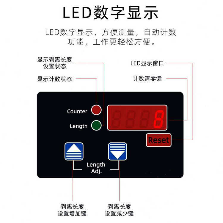 自动标签剥离机X-100 130 180不干胶分离机 全自动数显剥标撕标机