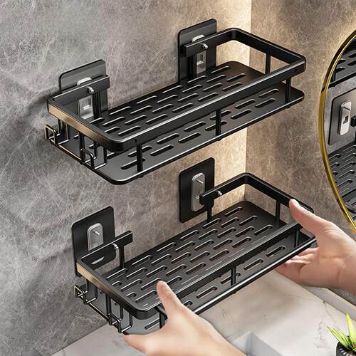 Bathroom Shelf No Drill Wall Mounted Shampoo Bottle Shower C