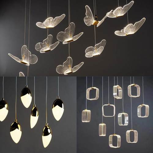 婚庆道具亚克力发光海胆吊灯舞台吊顶装饰水滴吊灯挂件发光鸟