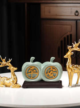 创意家居平安招财现代中式客厅玄关电视柜酒柜隔断装饰品送礼摆件