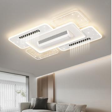 无叶风扇灯客厅简约2025新款一体吸顶全光谱带风扇餐厅隐形吊扇灯