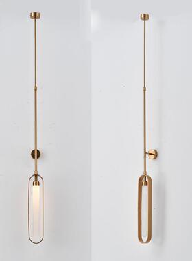 现代简约酒店伸缩吊杆客房床头壁灯北欧轻奢售楼部走廊过道长杆灯