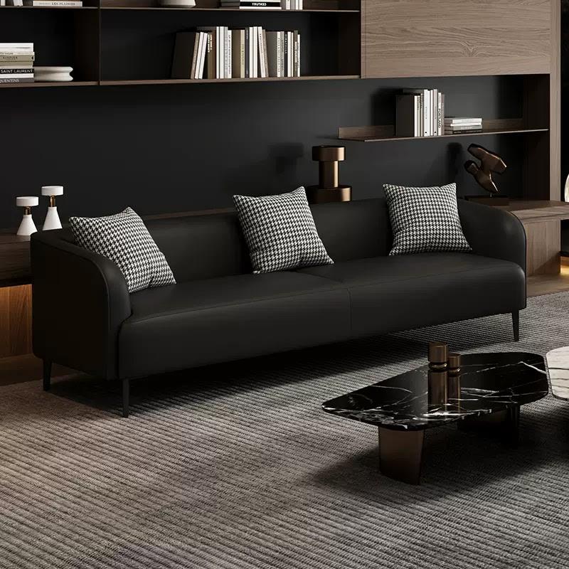 美式沙发小户型出租屋直排棋牌室院休息办公沙发简约黑色商务代发
