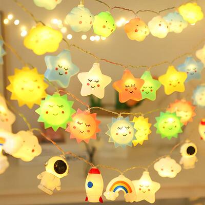 星星云朵灯串彩虹卡通装饰灯六一儿童房间帐篷摆摊露营氛围灯梦幻