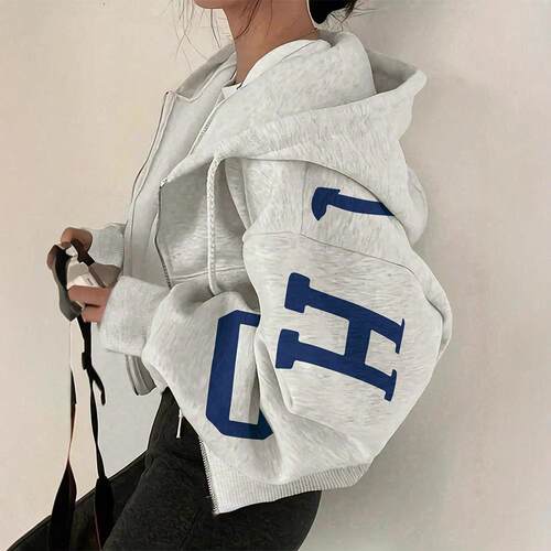 Autumn Winter New Women's Hooded Sweatshirt Jacket Casual