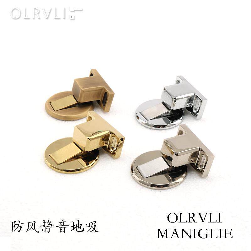 olrvli全铜阻尼静音地吸金银色古铜色防风室内隐藏地吸化妆室门挡