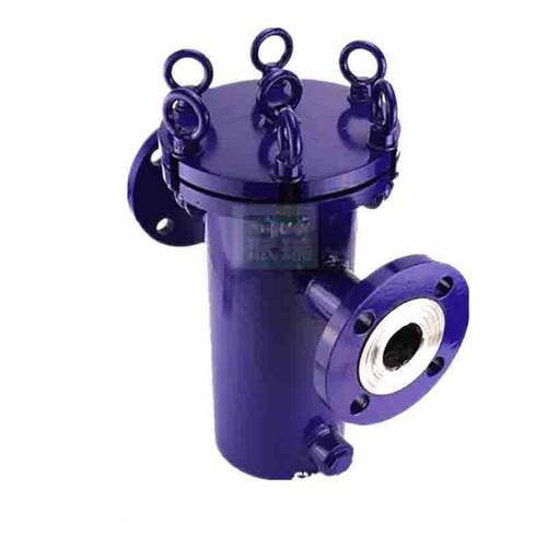 管道PP篮式过滤器工业法兰接口蓝式收集器平底304316不锈钢
