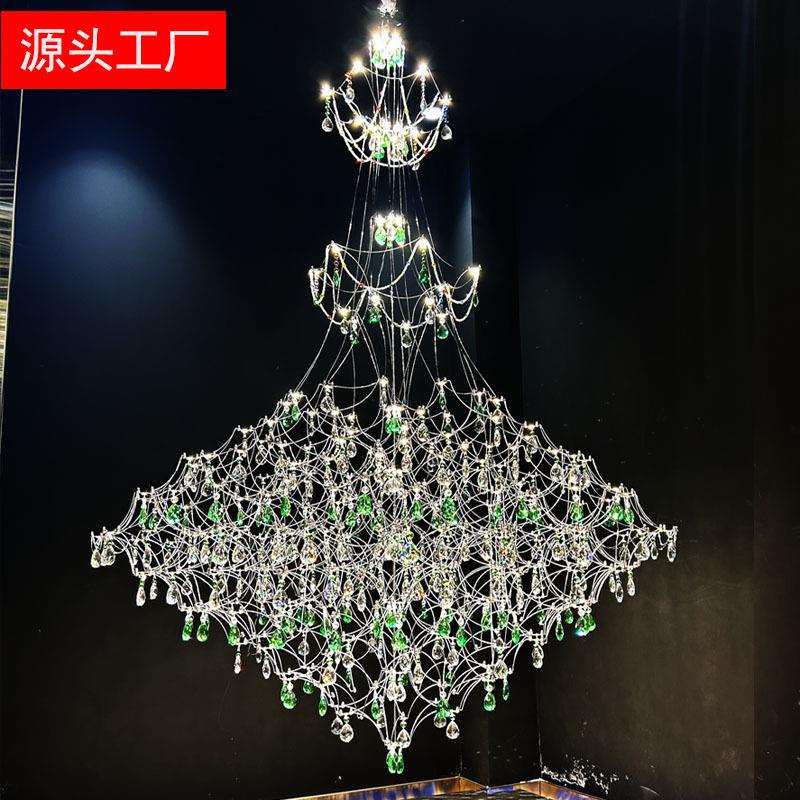 法式水晶酒店宾馆大中空吊灯婚礼堂装饰轻奢别墅展厅家具店灯具