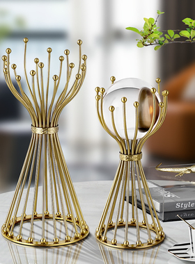 掌上明珠轻奢人造水晶球摆件客厅卧室家居酒柜办公室软装饰品礼品