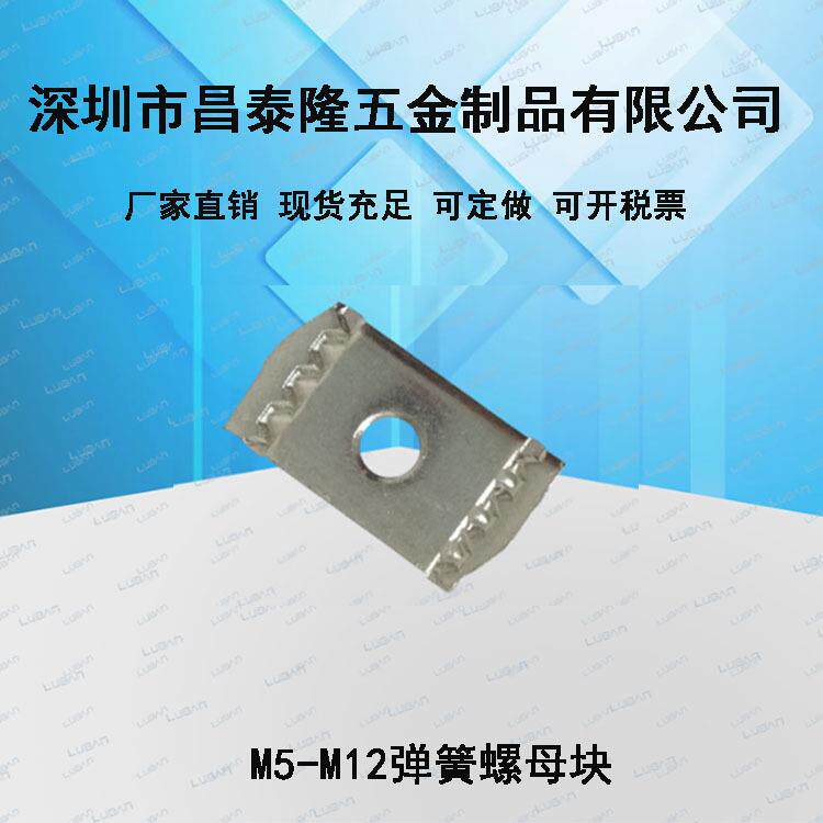 批量供应镀锌弹簧螺母块 C型钢配件长方形压块 梯形螺母异形螺母