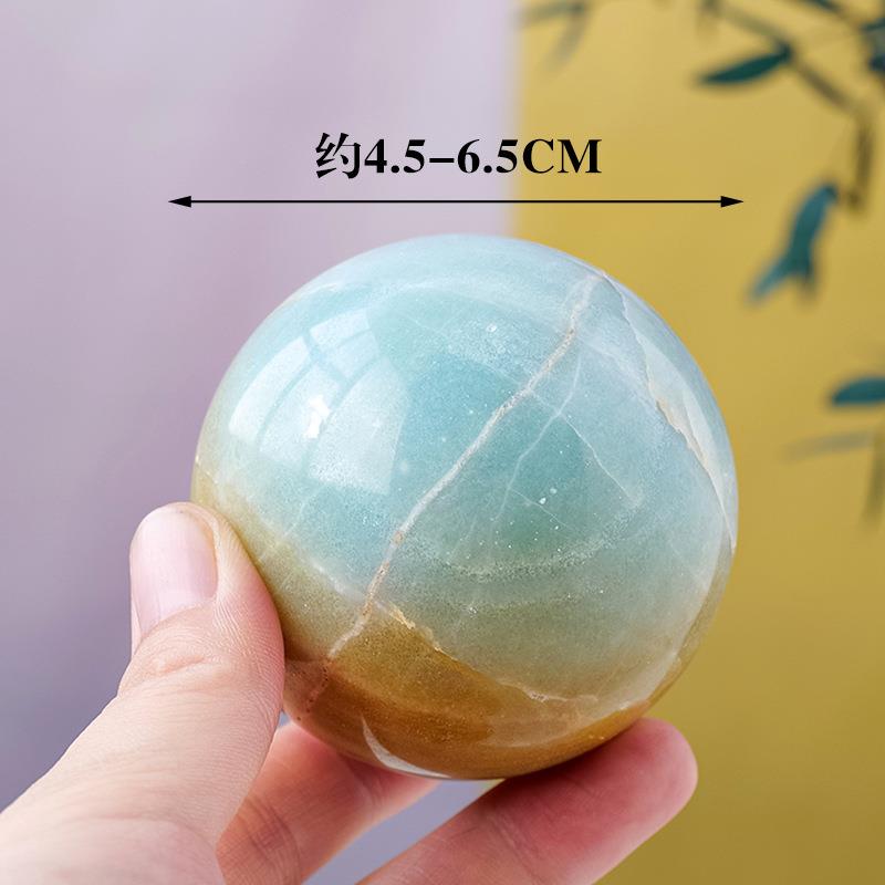 天然水晶天空蓝天河磨石水球原晶石打亚马石风逊水球家居装饰天空