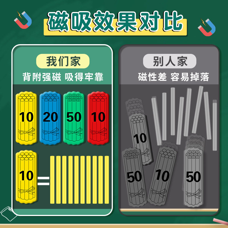 数学学具盒1年级计数棒套装长方形正方形三角形圆形数棒小棒磁性,文具电教/文化用品/商务用品,教学标本/模型,淘宝优惠券,粉丝福利购,淘宝优惠卷