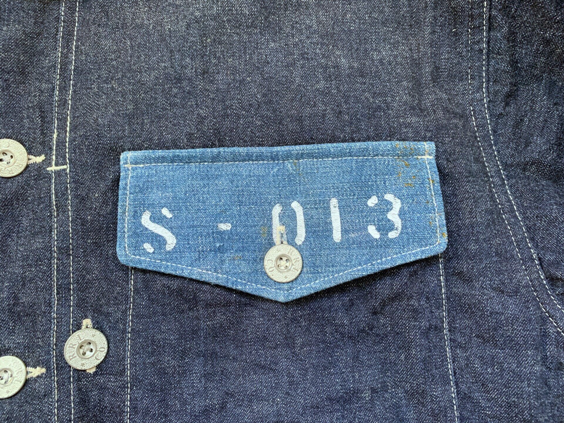 RRL Limited Dark Denim Deck Jacket — detail