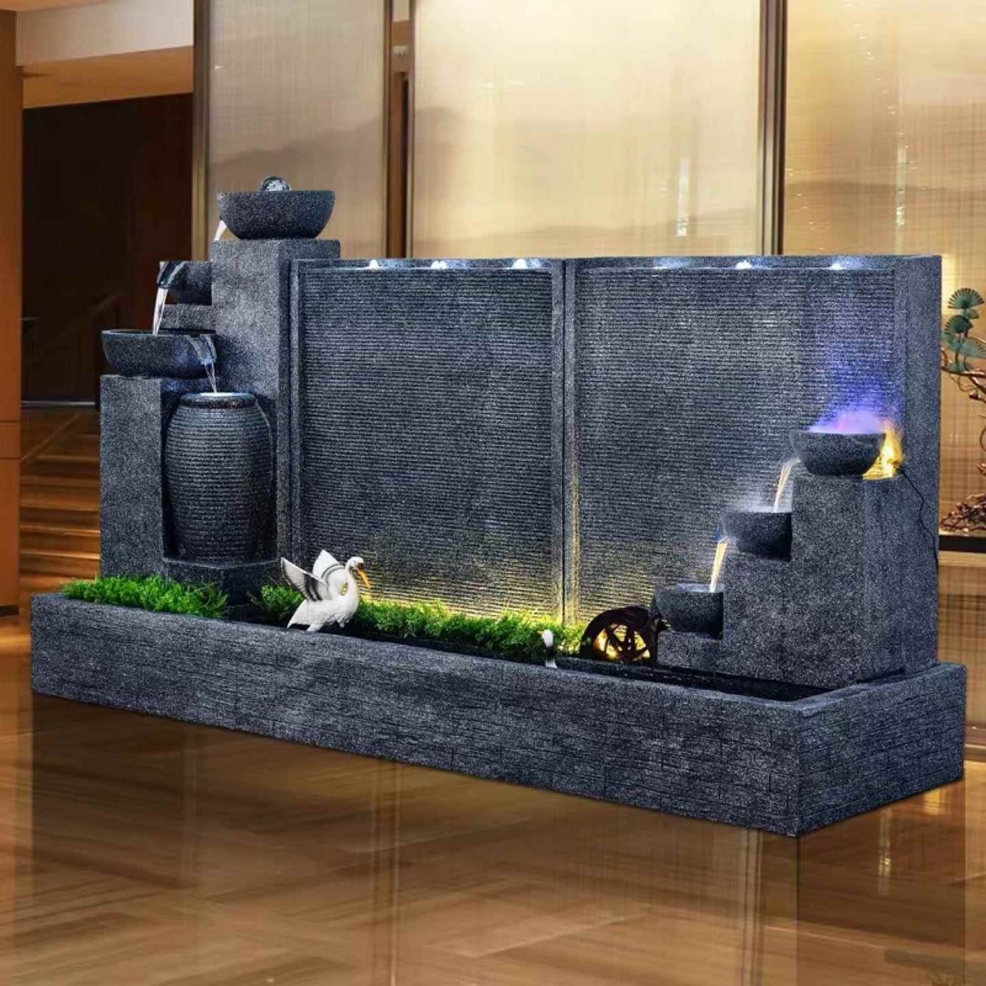 水幕墙流水屏风喷泉客厅阳台酒店办公室会所别墅庭院装饰招财摆件