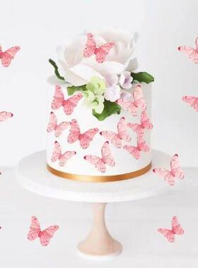 40/48Pcs Cake Decoration Wafer Butterfly Paper Flower Cake