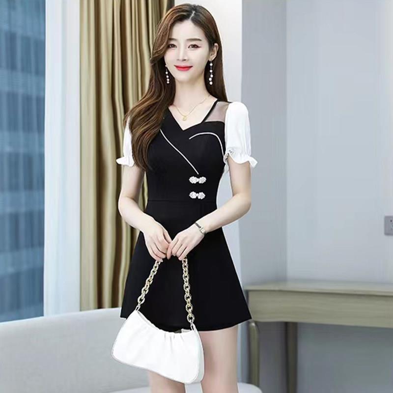 时尚短裤套装裙女2024夏新款职业洋气小个子网红减龄连衣裙两件套