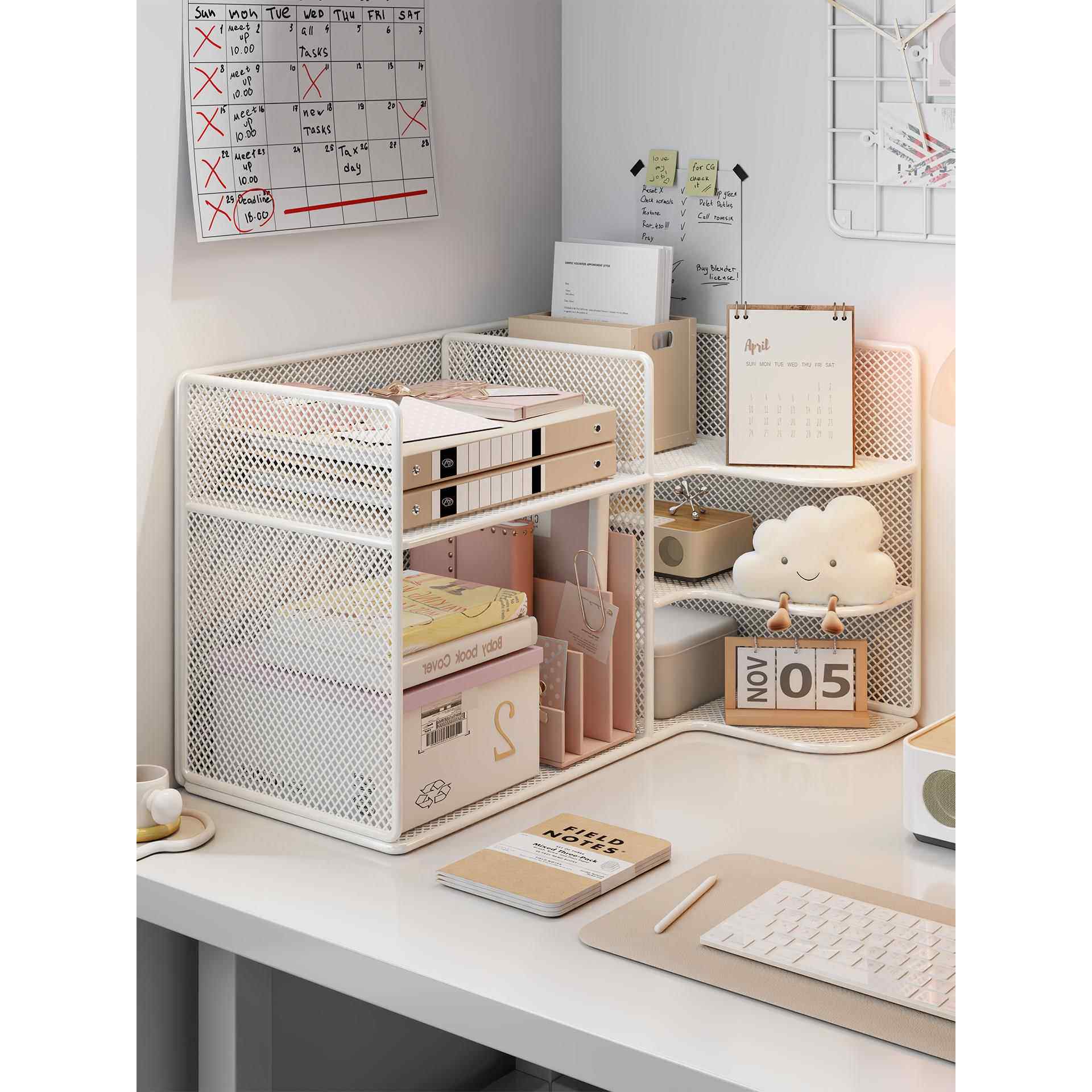 桌面书架置物架家用卧室客厅学生简易转角收纳储物柜办公室小书柜