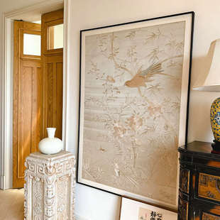 挂画国风风钱家居老美学民艺术玄关中式中式低奢新客厅小众宋代