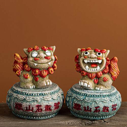 泰山石甘唐狮快乐狮风狮对狮居家装饰装饰旅游礼品