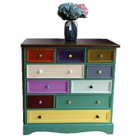 美式复古实木五斗柜家用客厅抽屉式五斗橱简约现代卧室多层