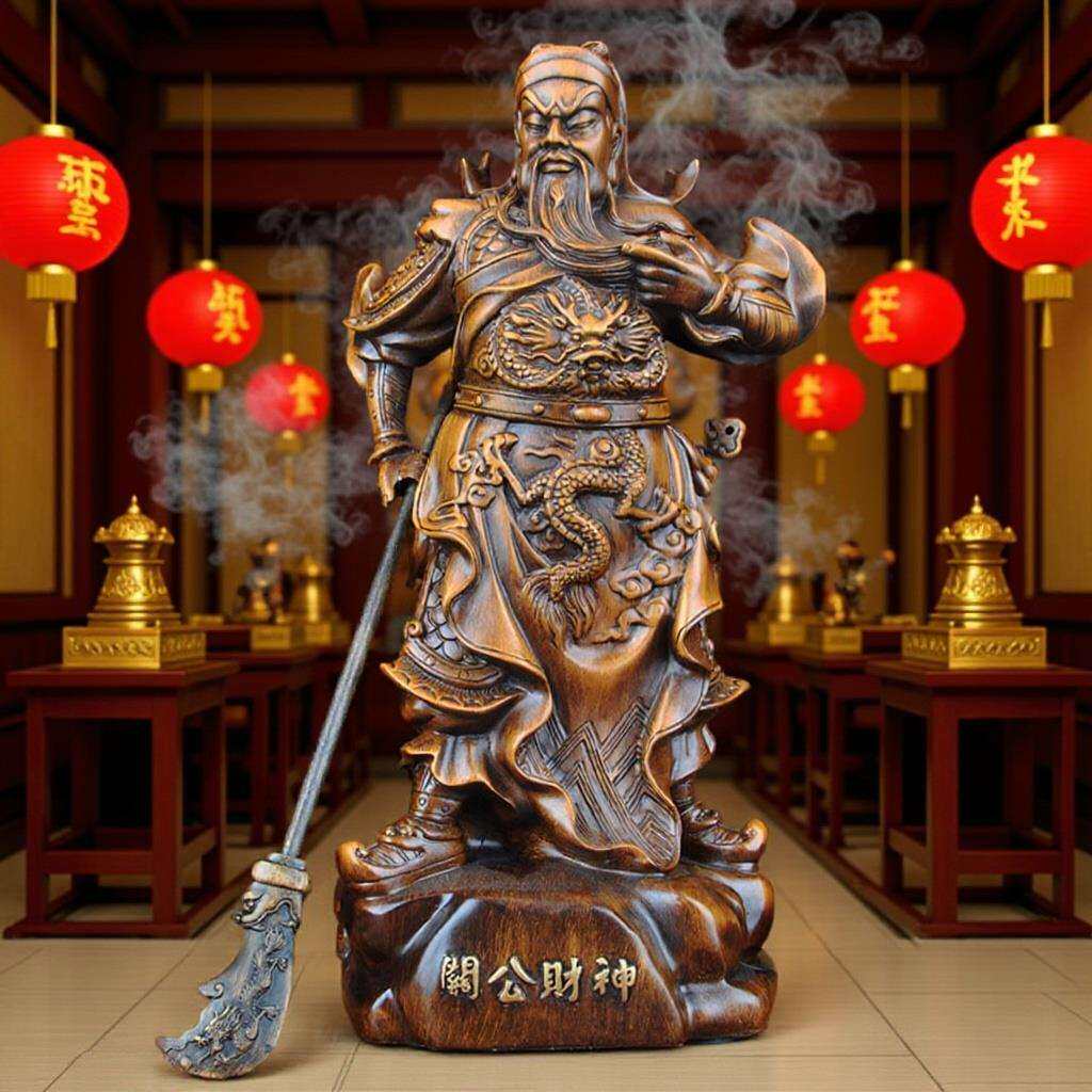 厂家直供仿木家居饰客厅招财武财神关二爷关羽关公摆件树脂工艺品