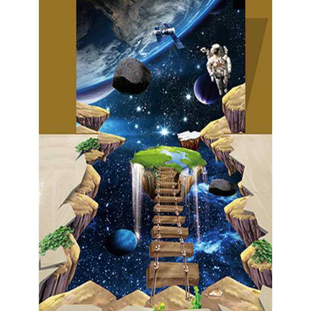 墙壁地板一体式背景3d立体地上贴纸墙面贴画三地贴墙贴定制自粘贴