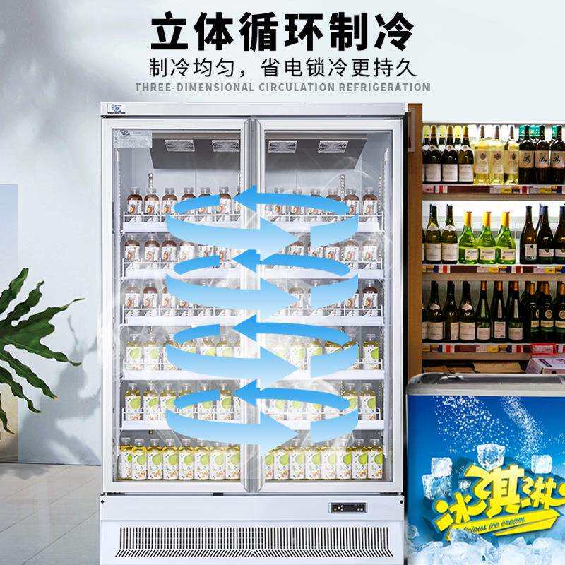 绅宝厂家直供风箱冷啤冷藏柜超市立式酒牛奶柜商用雅冰展示饮料柜