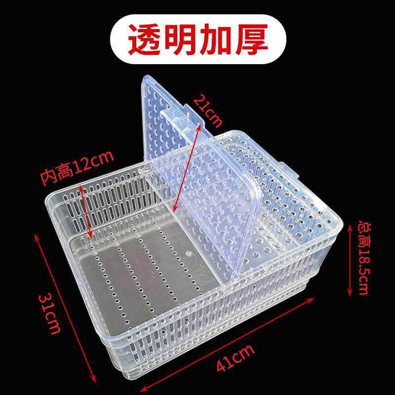 大号带盖子龙虾筐加厚鲜虾筐周转筐长方形龙虾苗筐塑料水产筐带盖