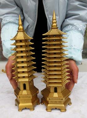 黄铜文昌塔79九层十三13层文峰塔铜宝塔摆件书房书桌房精工塔摆件