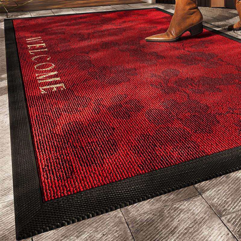 高端别墅大宅红色地垫入户门垫耐脏加厚大门户外防滑垫子进门地毯