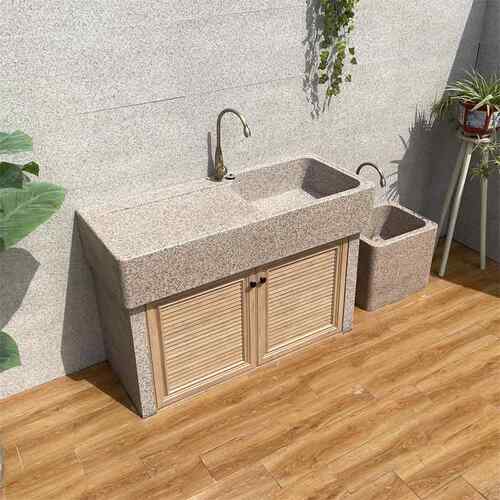 户外庭院洗衣池一体石头洗手盆大理石洗菜盆整石室外花园水池台盆