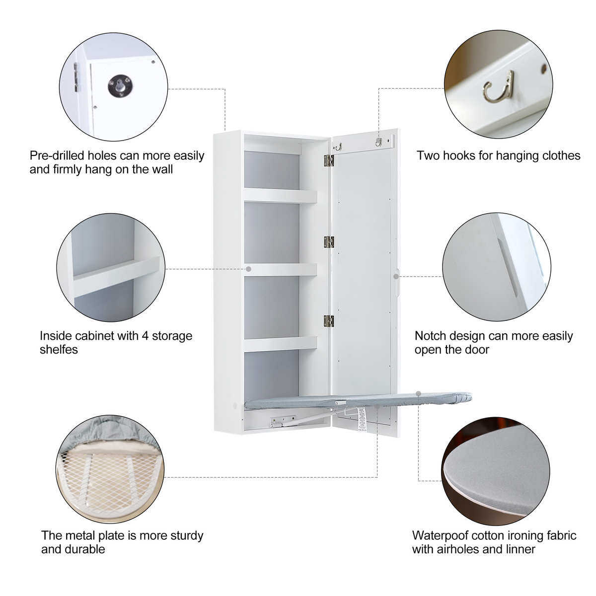 厂家批发多功能壁挂式烫衣柜挂墙镜柜熨斗板折叠烫衣板带镜收纳柜,收纳整理,烫衣板及配件,淘宝优惠券,粉丝福利购,淘宝优惠卷