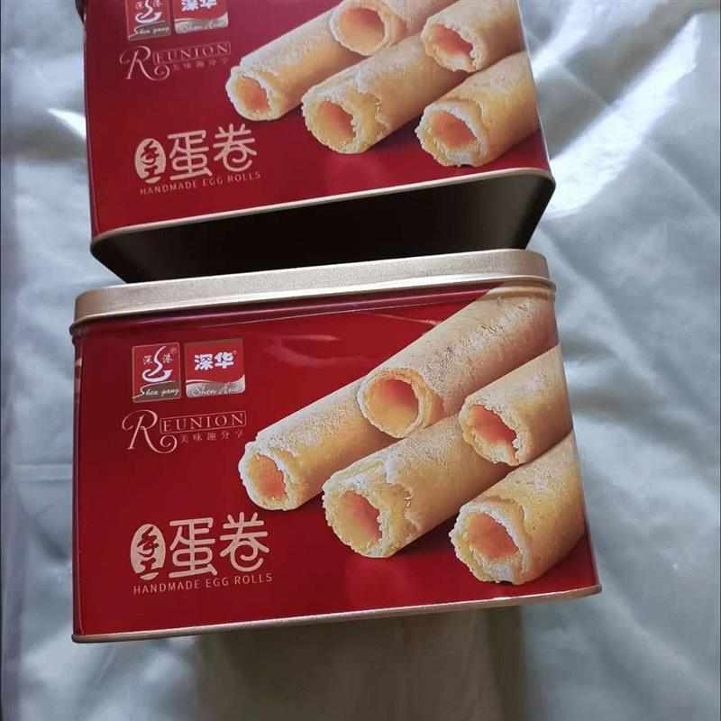 深港工鸡蛋卷手饼干308g传统食糕点年餐货节送礼零早茶点MIP整箱