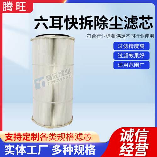 六耳快拆除尘滤芯滤筒塑粉滤芯工业除尘静电喷涂喷粉喷塑滤芯