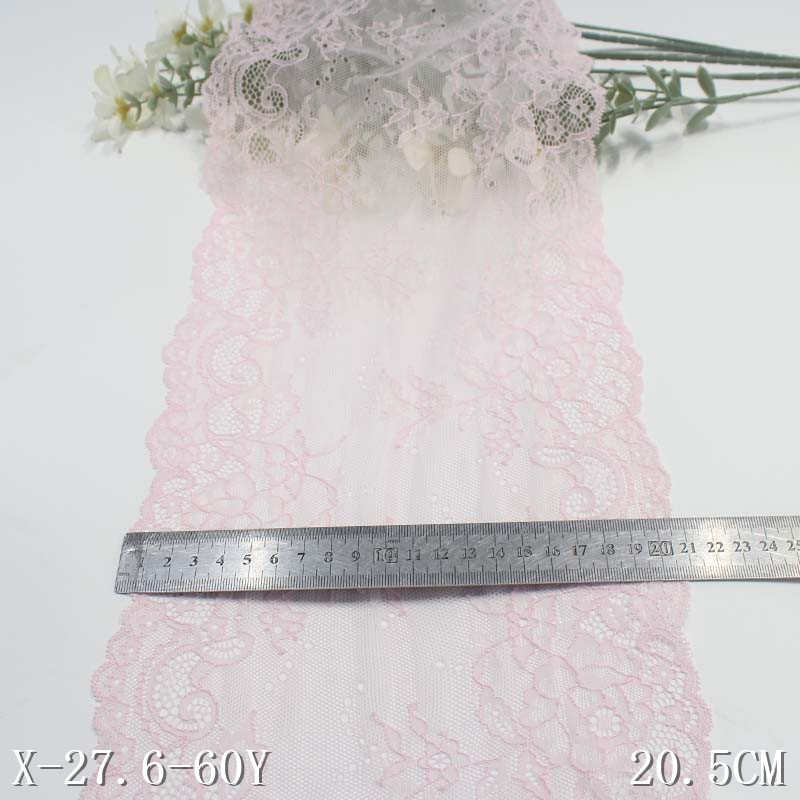 唐隆多色法式双边波浪花朵弹力花边 DIY服装窗帘20cm蕾丝花边辅料