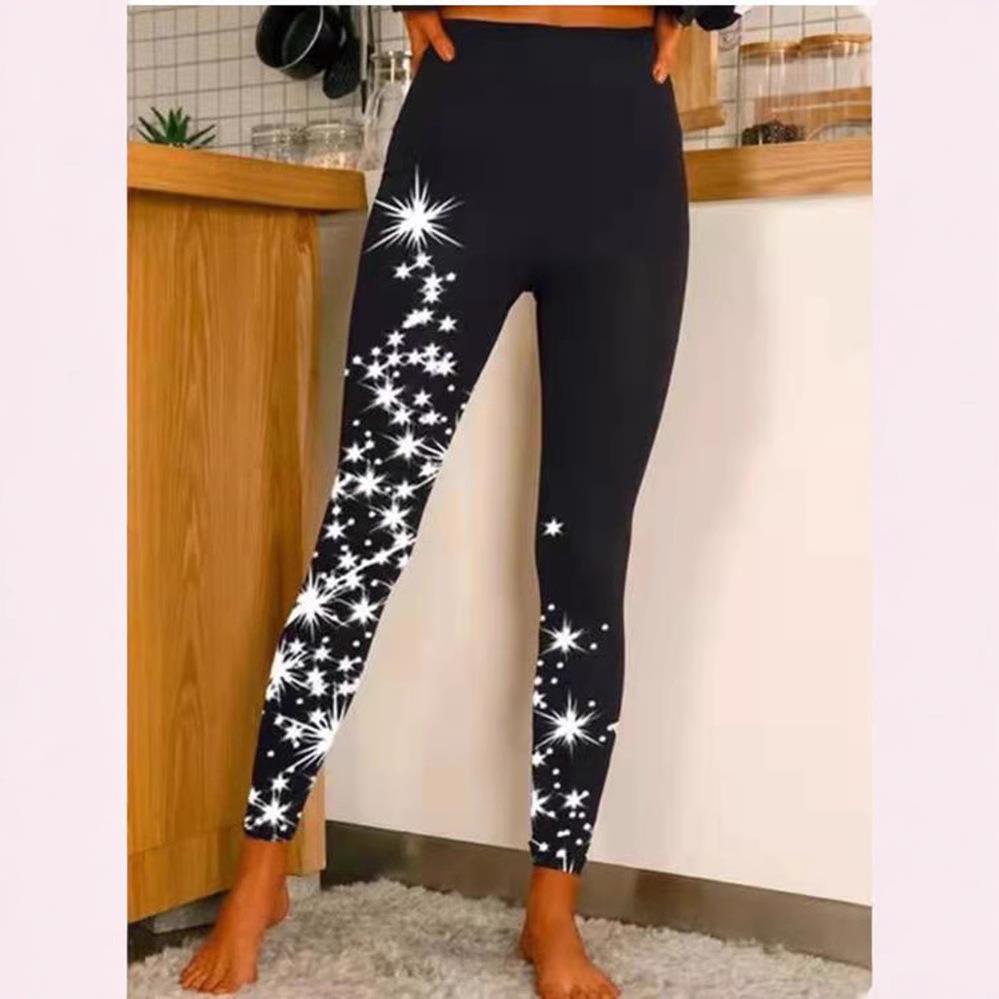 Casual tight high waist super elastic drawstring star slim