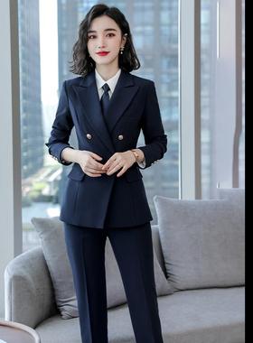 高档诗璐雅职业经售西装套装女秋冬高端正气质时尚理装西服楼部工