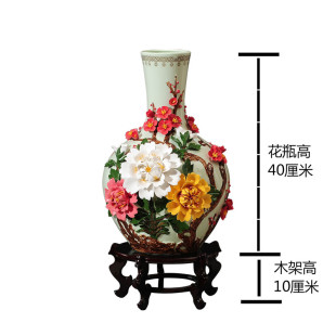 正品 饰品 陶瓷插花花瓶手工瓷器客厅电视柜玄关家居装 景德镇新中式