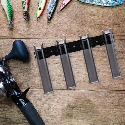 Fishing Pole Holder 4 Tubes Rod Rack Fits Spinning Or