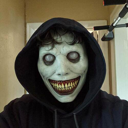 Halloween Horror Face Mask 微笑白眼恶魔面具男女化妆舞会道具