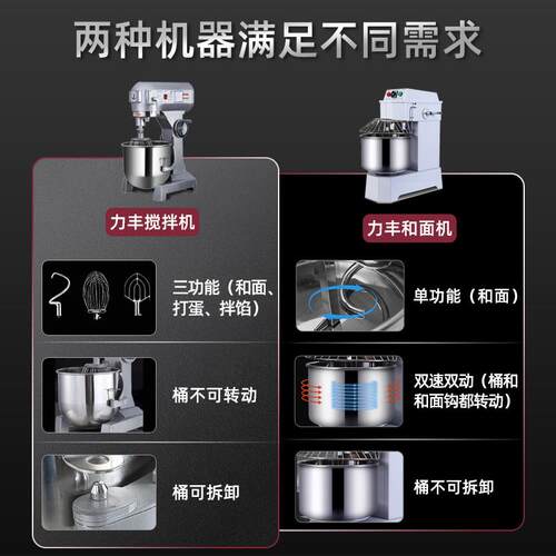 高档力丰拌机商油用b15蛋B20和面机强搅力三功能厨师机打机奶鲜奶