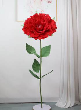婚庆仿真牡丹花路引花户外活动摆件手工花橱窗装饰绒布仿真花套装