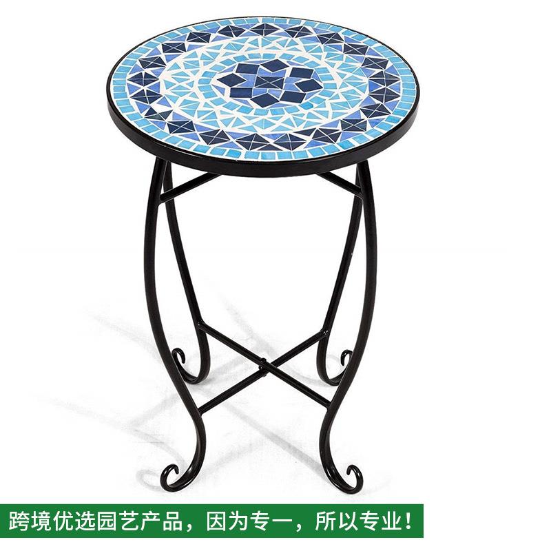 中式精美几何图案马赛克铁艺花架室内外阳台花园装饰花架
