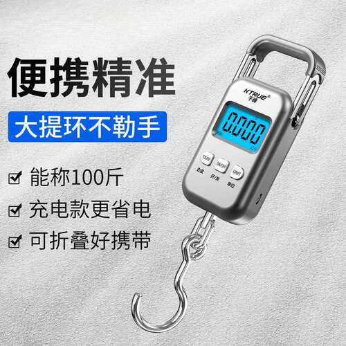 手提电子秤精准家用高精度行李袖珍厨房买菜秤手拿电子秤充电式