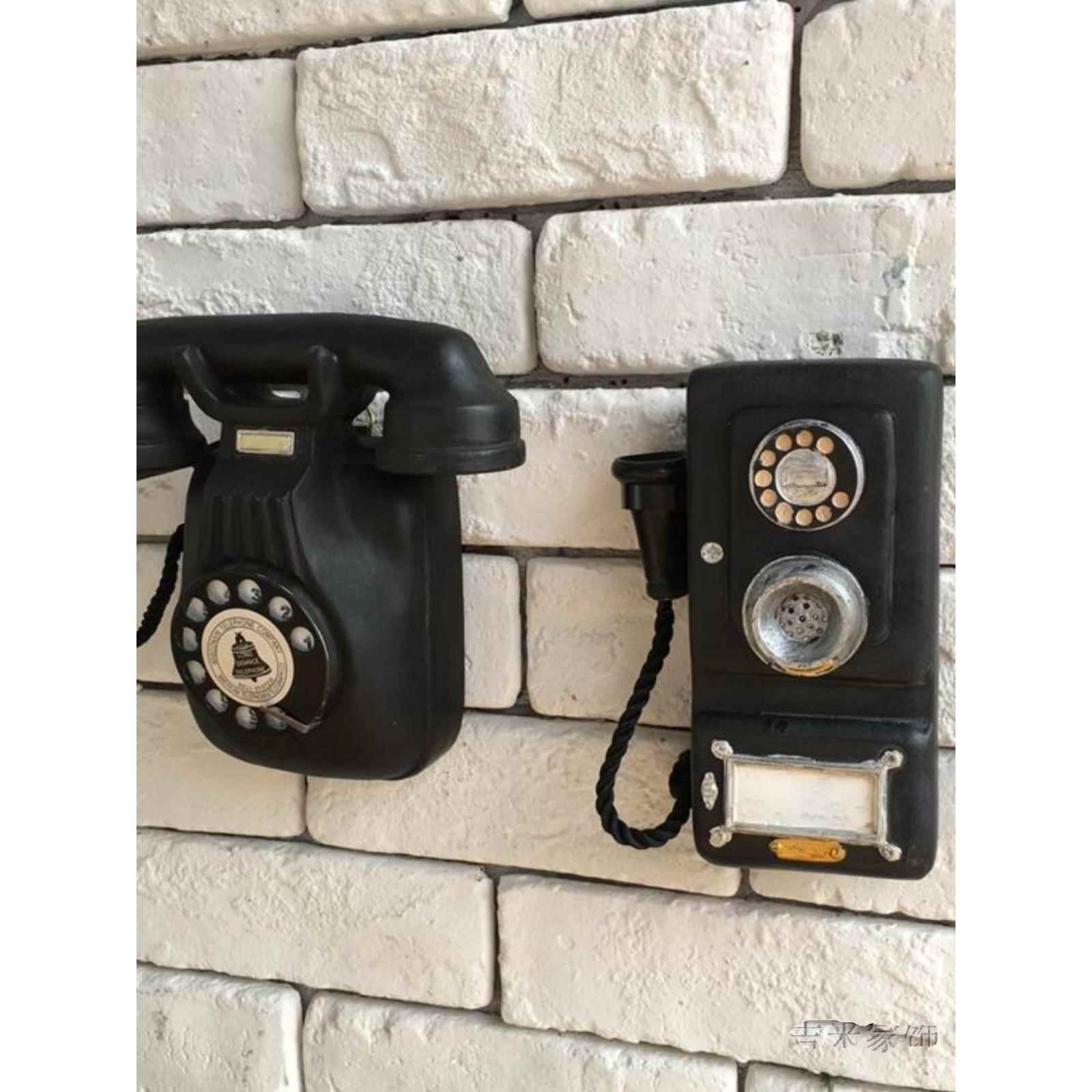 美式乡村欧式复古做旧咖啡馆酒吧店铺墙面装饰电话机壁挂壁饰挂饰