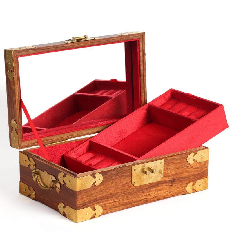 正品小花梨木双层手品饰收纳盒 号红木首饰 实木质盒百宝箱结婚庆,家居饰品,饰品盒,淘宝优惠券,粉丝福利购,淘宝优惠卷